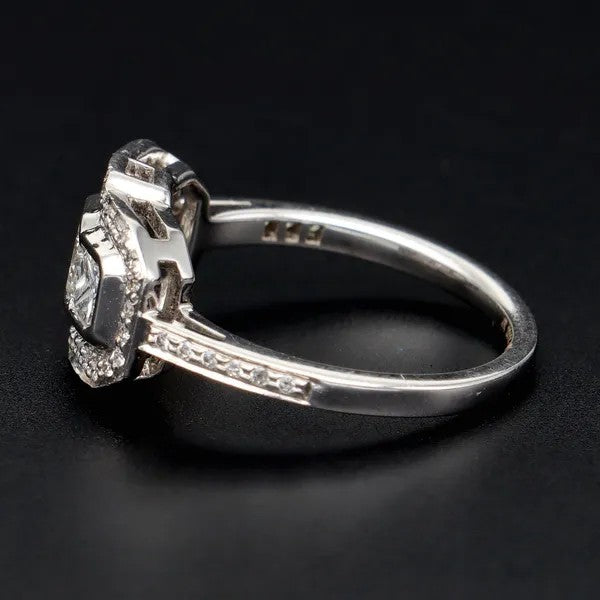 Vintage Style Cluster Ring | 1.20ct | 18k White Gold | Size M