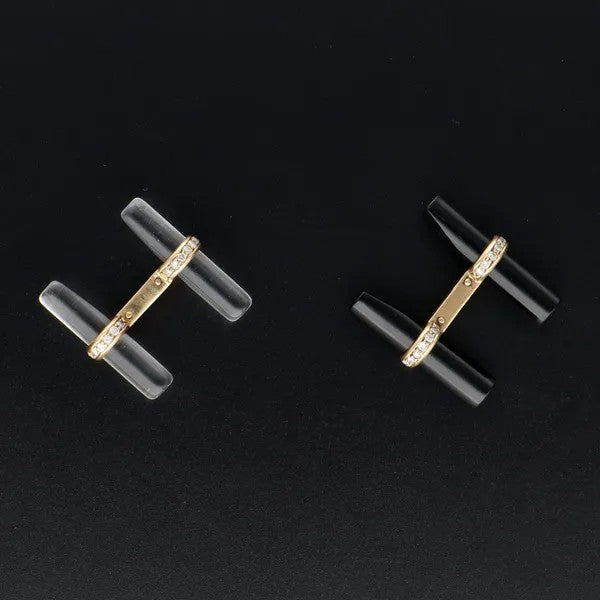 Van Cleef & Arpels Diamond Baton Cufflinks | 18ct Yellow Gold | 1970s