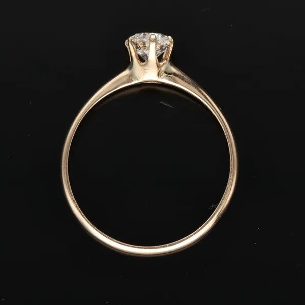 14k Yellow Gold Diamond Solitaire Ring | 0.50ct | Size N½