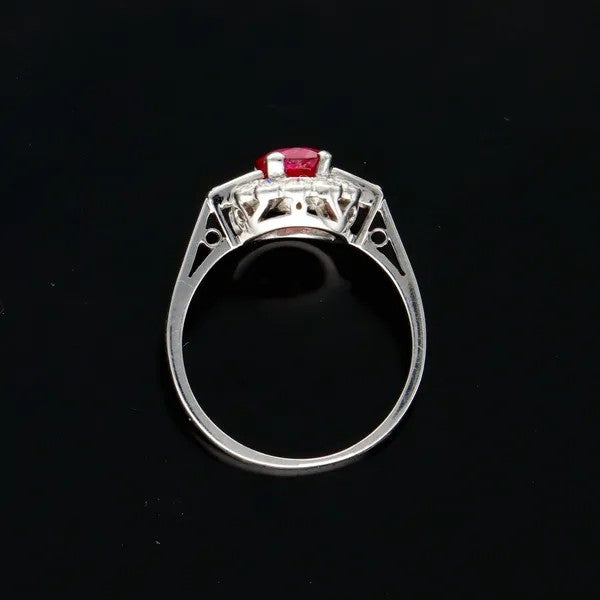 18ct Gold Ruby and Diamond Ring | 0.9ct Centre | Size L½