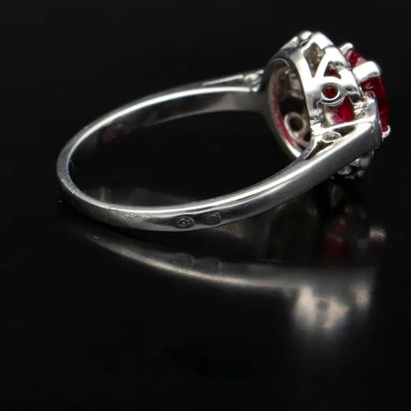 18ct Gold Ruby and Diamond Ring | 0.9ct Centre | Size L½