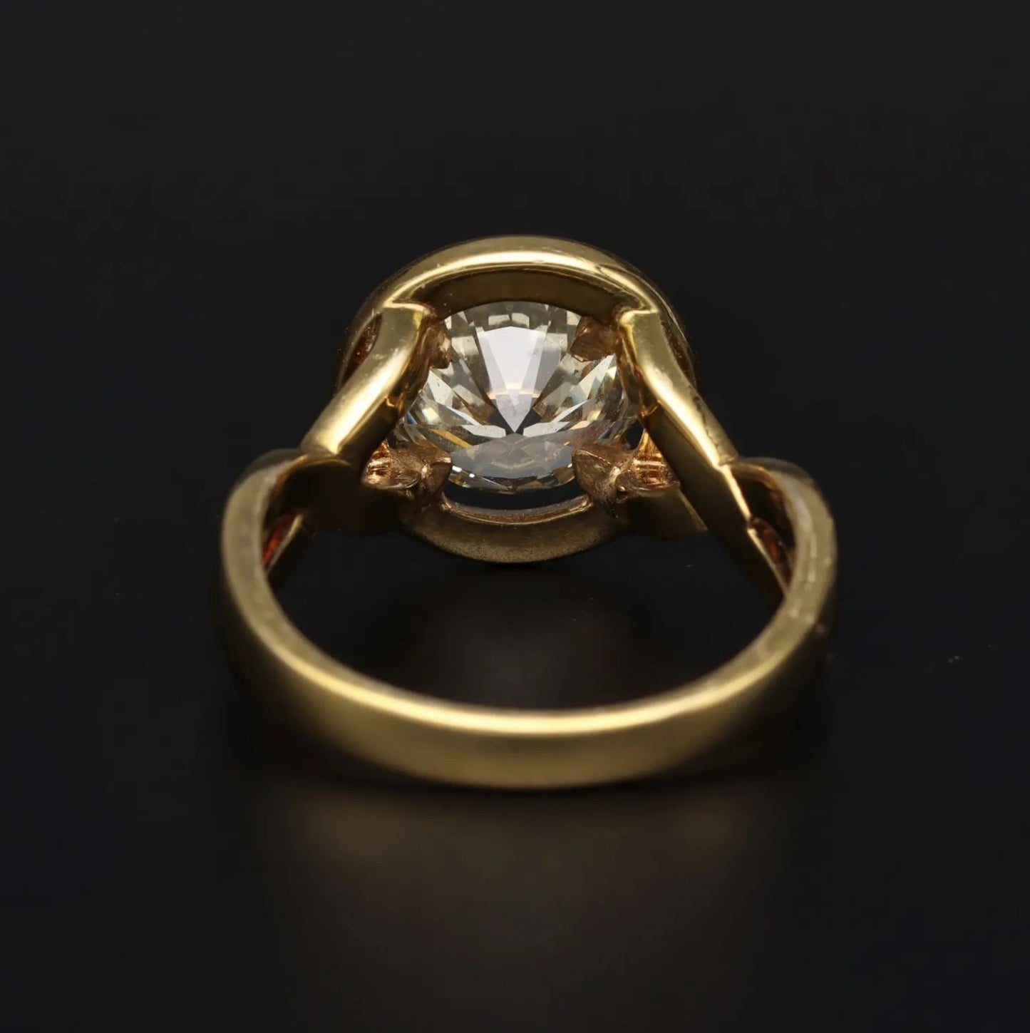 18ct Yellow Gold Diamond Solitaire Ring (halo) | 2.51ct | GIA Certified | Size L