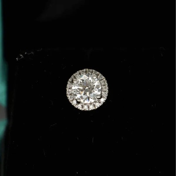 18k White Gold Diamond Stud Earrings | 1.20ct | F VS2 | Certificated