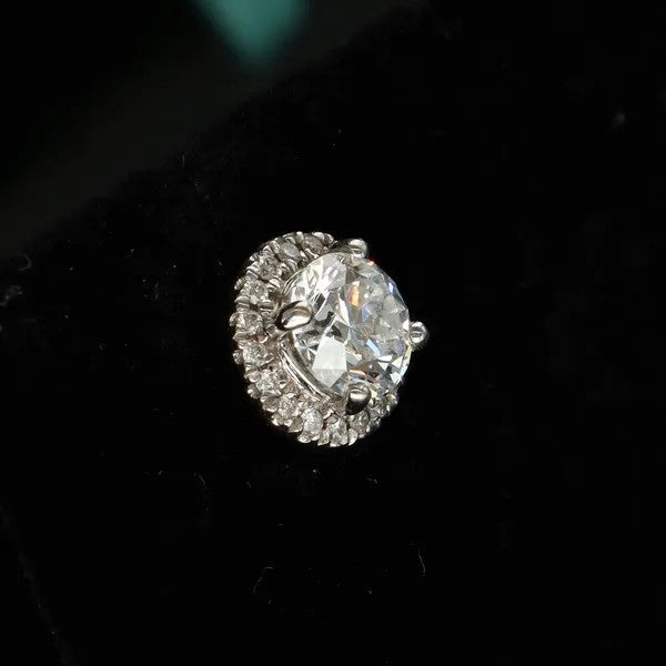 18k White Gold Diamond Stud Earrings | 1.20ct | F VS2 | Certificated
