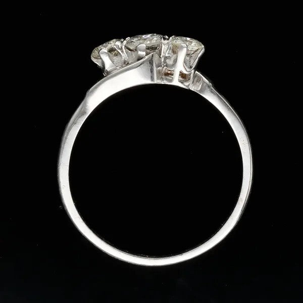 White Gold Diamond Ring | Three Stone Twist | Size K½