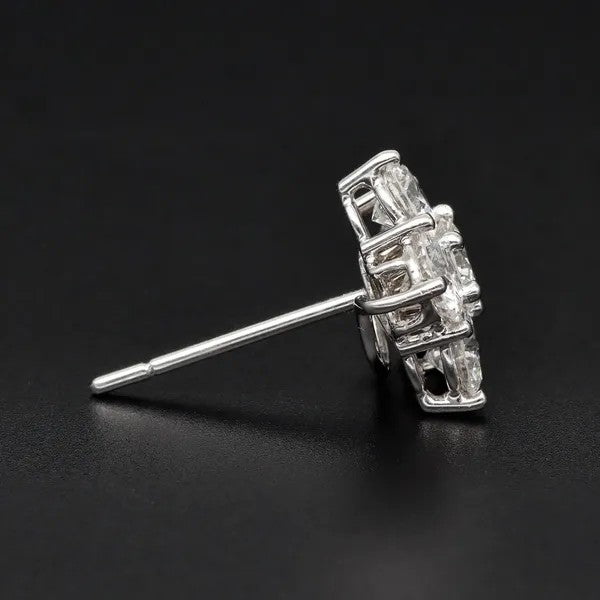 Diamond Cluster Ear Studs | 3.80ct Total | G/VS