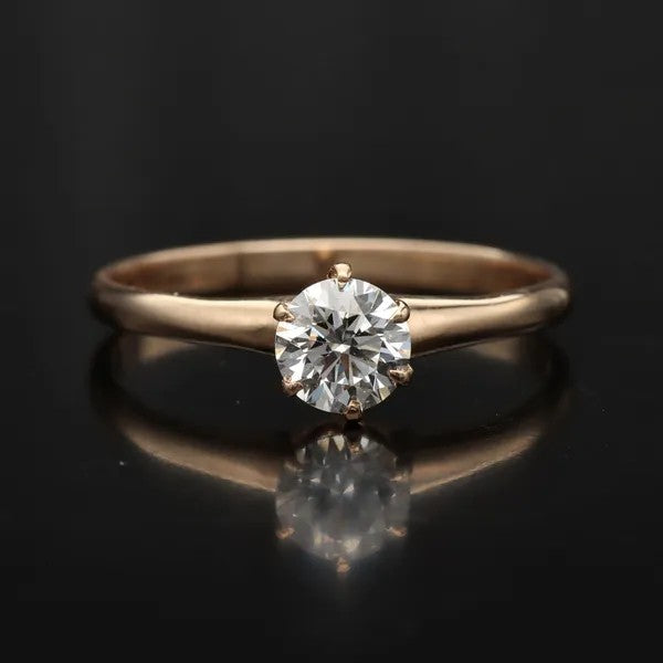 14k Yellow Gold Diamond Solitaire Ring | 0.50ct | Size N½