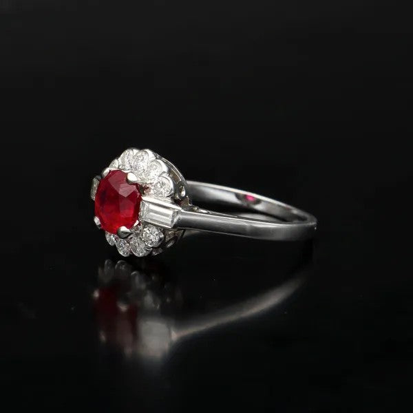 18ct Gold Ruby and Diamond Ring | 0.9ct Centre | Size L½