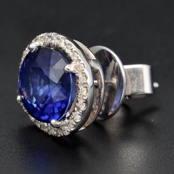 Sapphire and Diamond Earrings | 2.19ct & 2.51ct Oval Sapphires | 18k Gold