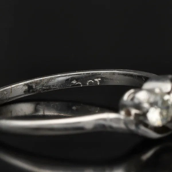 White Gold Diamond Ring | Three Stone Twist | Size K½