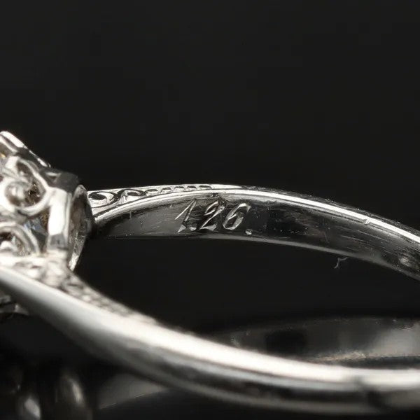 Platinum Diamond Solitaire Ring | Old European Cut 1.26ct | Size L½