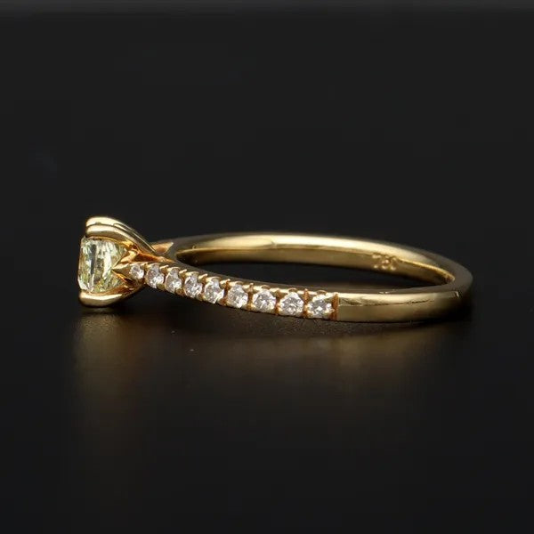 Fancy Yellow Internally Flawless Diamond Ring | 0.61ct Centre | GIA | Size L
