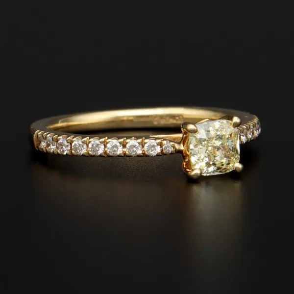 Fancy Yellow Internally Flawless Diamond Ring | 0.61ct Centre | GIA | Size L