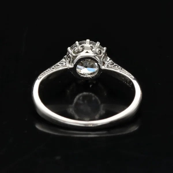 Platinum Diamond Solitaire Ring | Old European Cut 1.26ct | Size L½