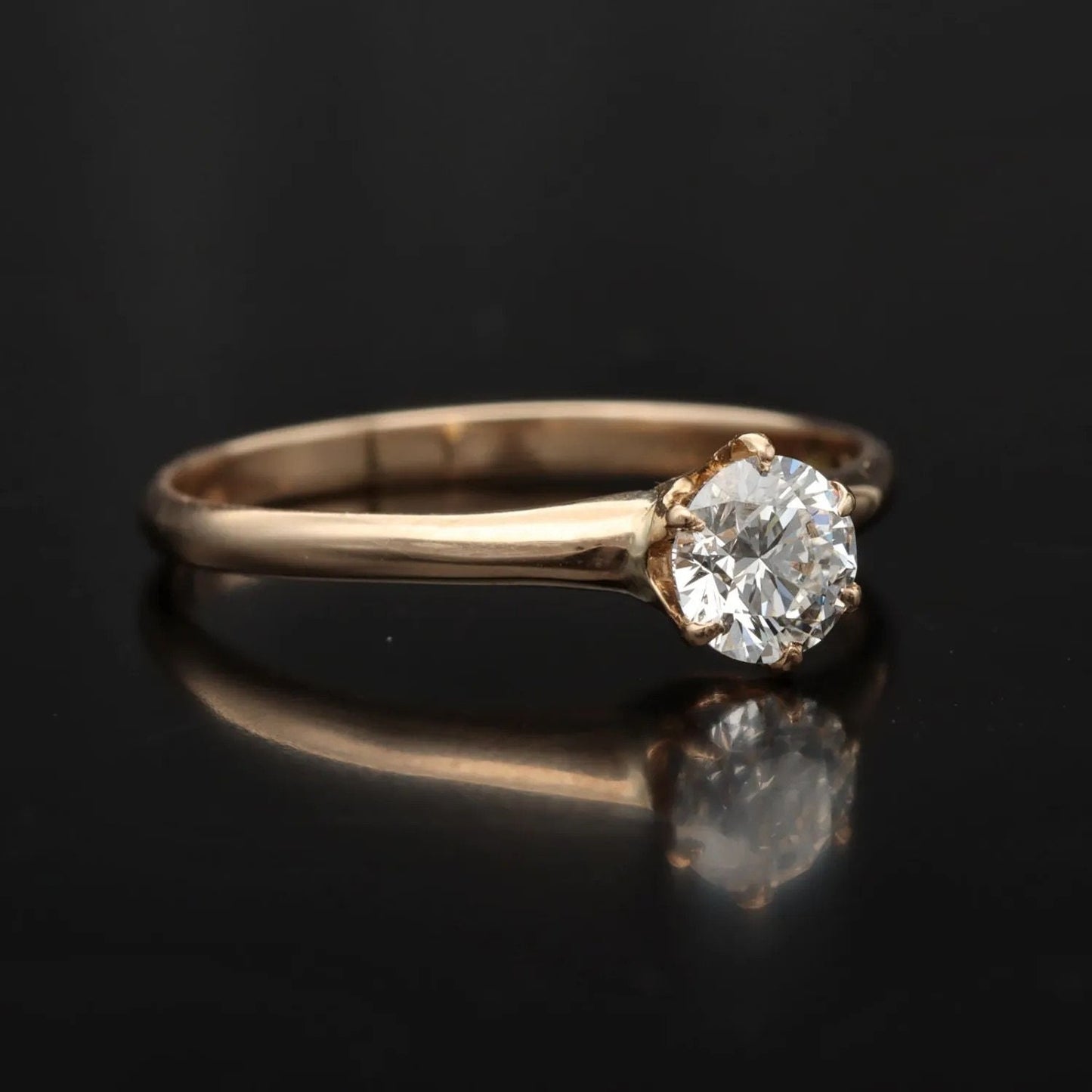 0.50ct Diamond Solitaire Ring | 14k Gold Engagement Ring | Fine Jewelry | Size N 1/2