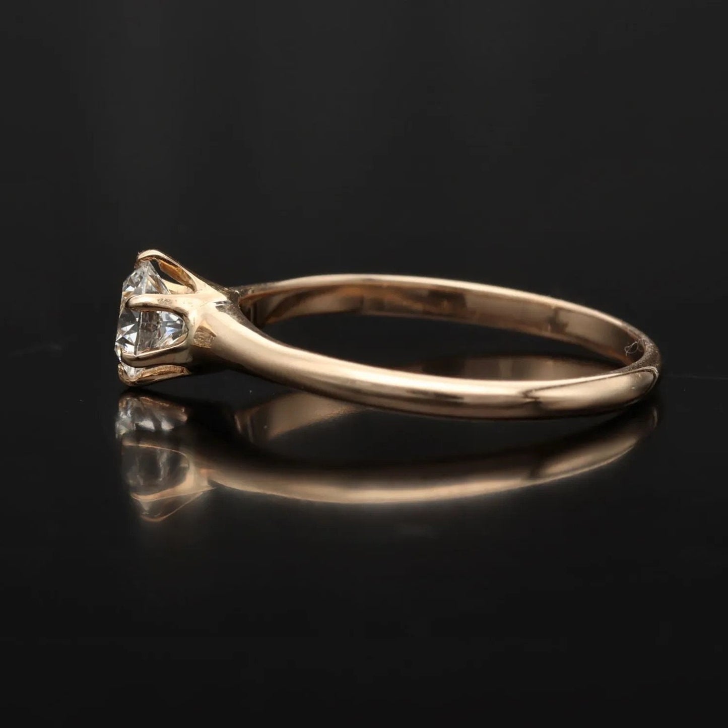 0.50ct Diamond Solitaire Ring | 14k Gold Engagement Ring | Fine Jewelry | Size N 1/2