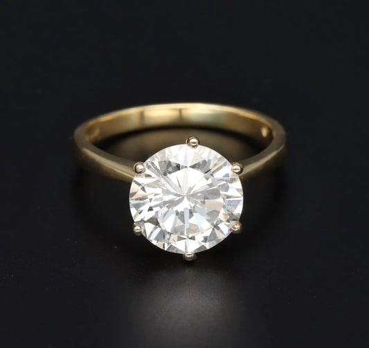 18ct Yellow Gold Diamond Solitaire Ring | 3.34ct | GIA Certified