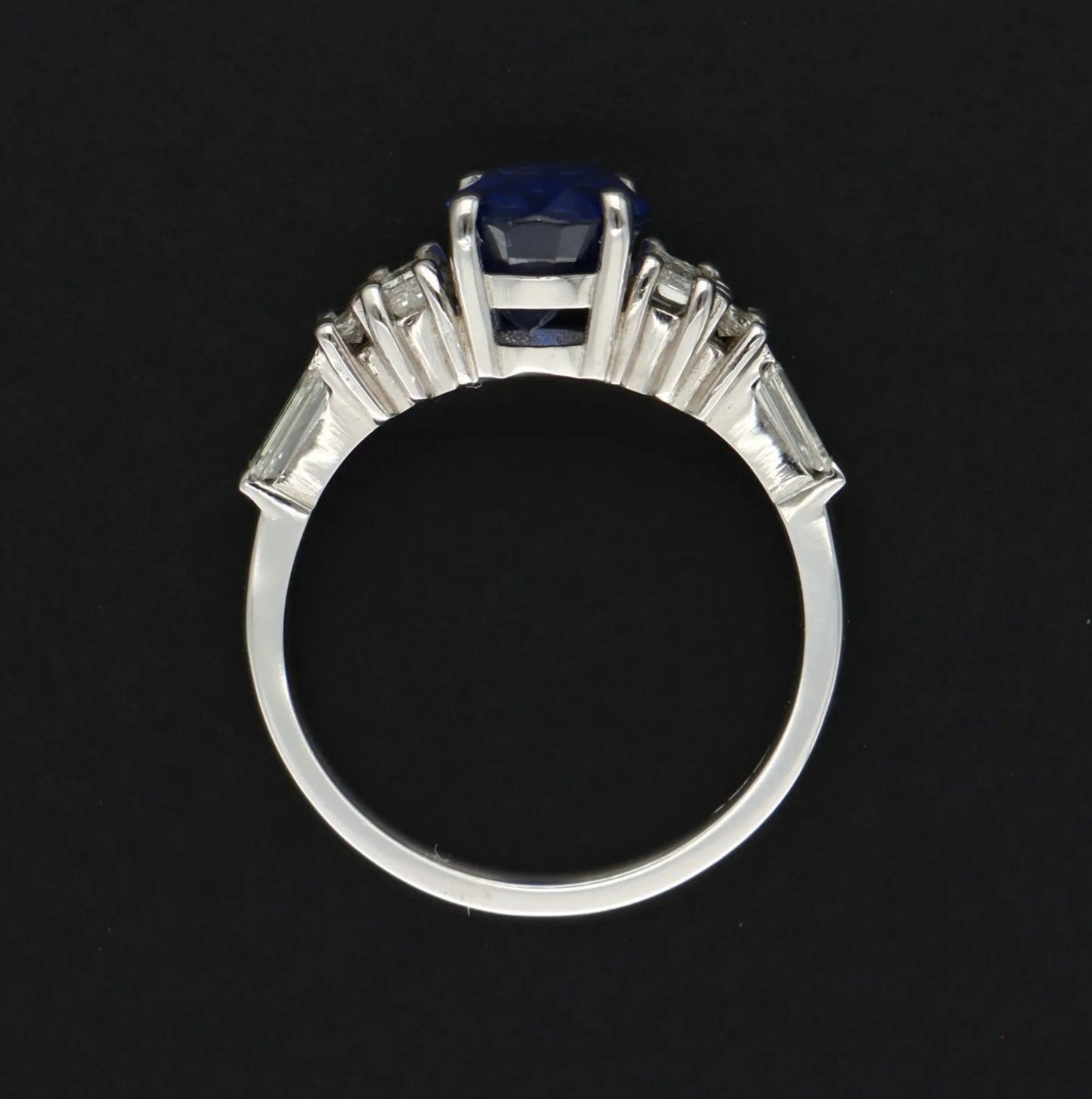 Sapphire & Diamond Platinum Ring | 3.02ct Oval Sapphire | Size M