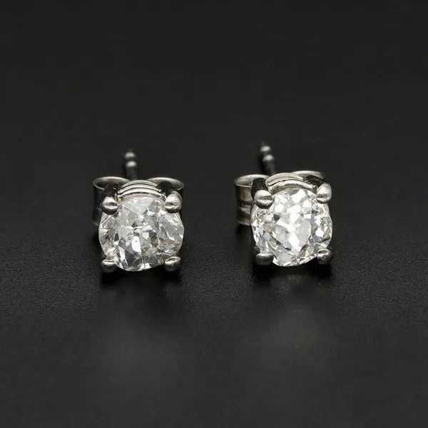 Platinum Round Brilliant-Cut Solitaire Studs | 0.45ct Total