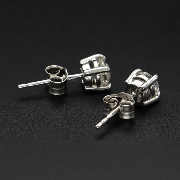 Old Cut Diamond Solitaire Stud Earrings | 1.00ct Total | Platinum