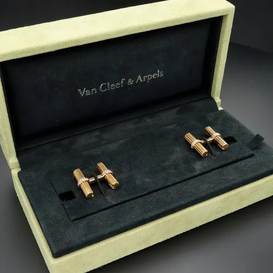 Van Cleef & Arpels Diamond Baton Cufflinks | 18ct Yellow Gold | 1970s