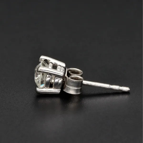 Platinum Round Brilliant-Cut Solitaire Studs | 0.45ct Total