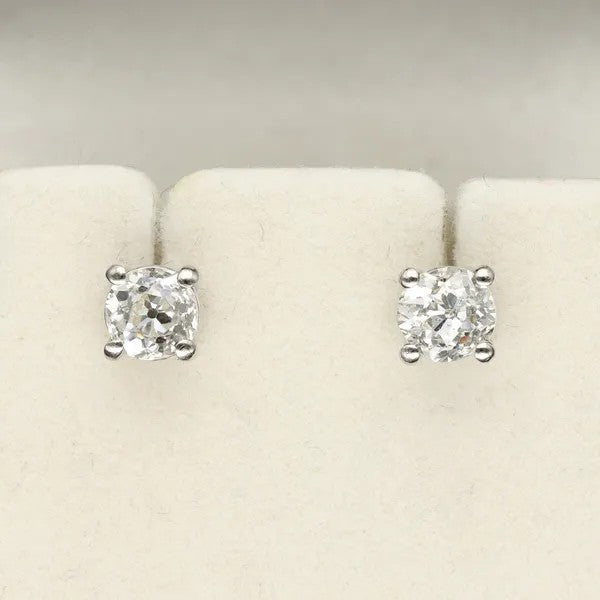 Platinum Round Brilliant-Cut Solitaire Studs | 0.45ct Total