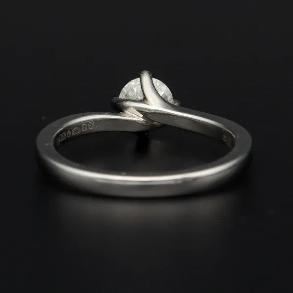 Platinum Solitaire Diamond Ring | G/H VS2 | Twist Setting | Size K