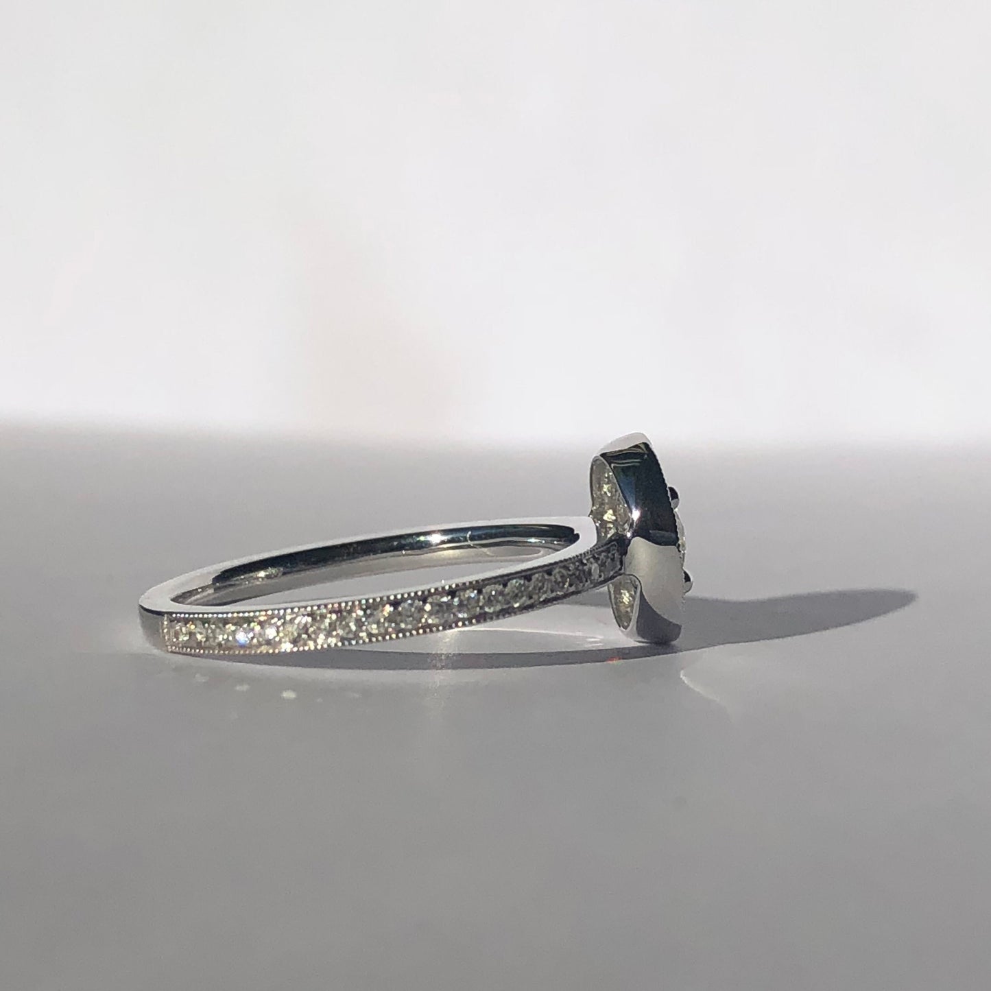 White Diamond Halo Engagement Ring, 18k white gold, G Colour Diamond Video Available Engagement promise ring