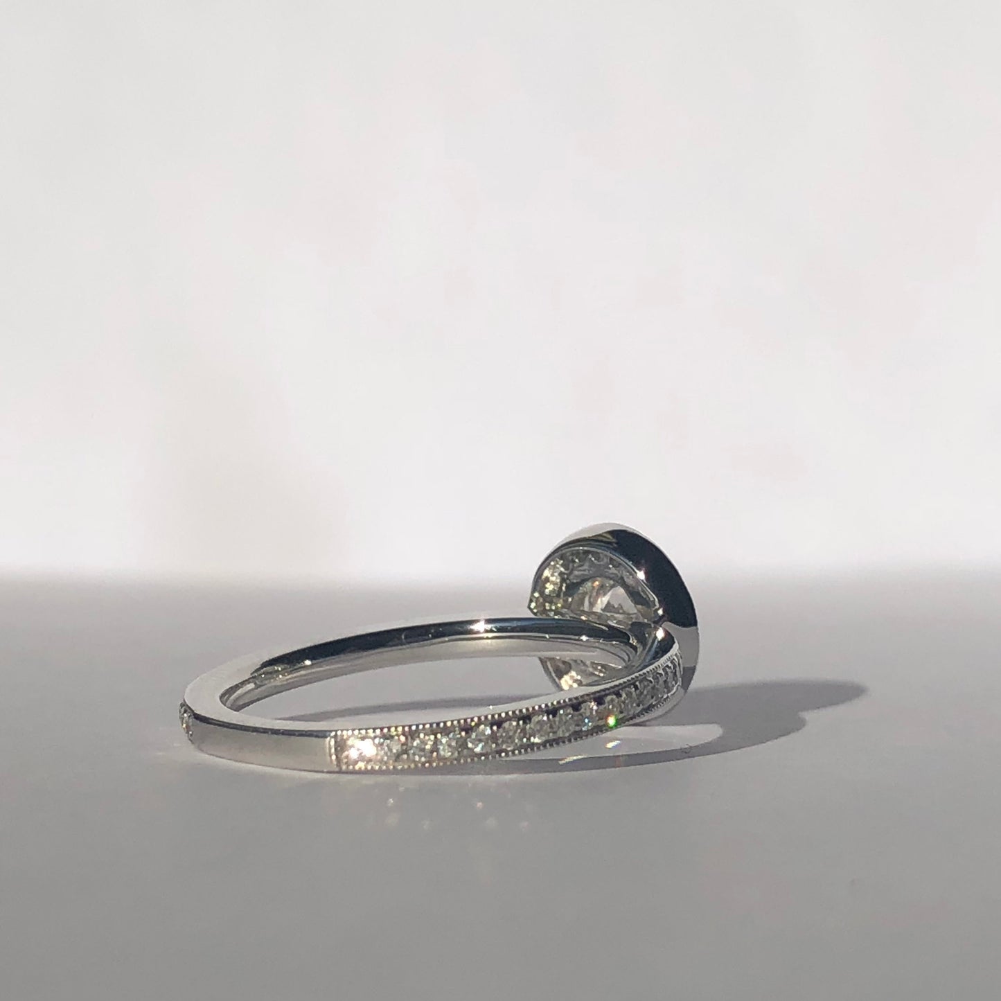 White Diamond Halo Engagement Ring, 18k white gold, G Colour Diamond Video Available Engagement promise ring