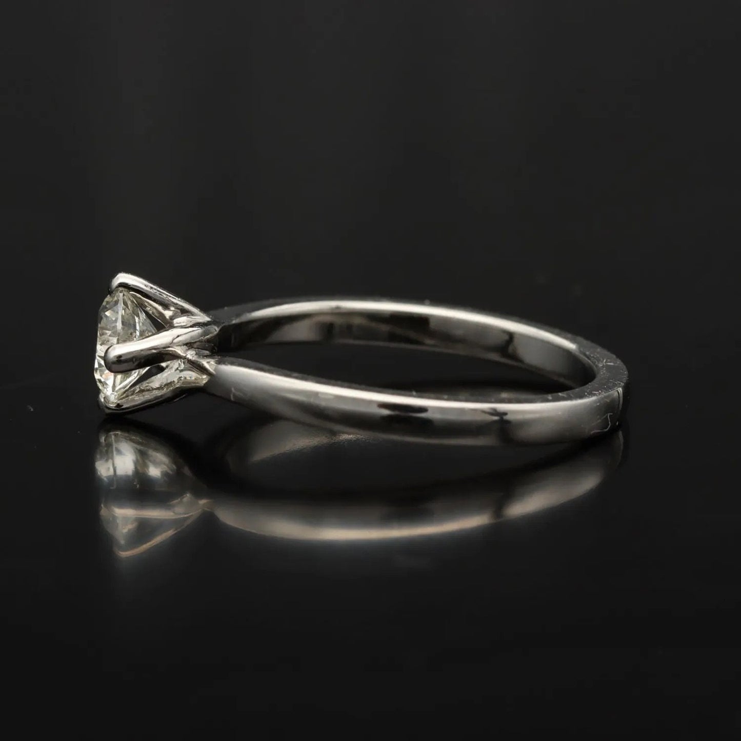 Vintage Platinum Diamond Solitaire Ring | .30ct G/VS | Elegant Twist Band | Vintage Ring | Size K 1/2