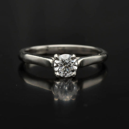 Platinum Diamond Solitaire Ring | .33ct F/VS | Classic Engagement Ring | Size O