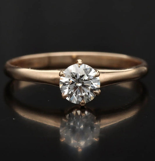 0.50ct Diamond Solitaire Ring | 14k Gold Engagement Ring | Fine Jewelry | Size N 1/2