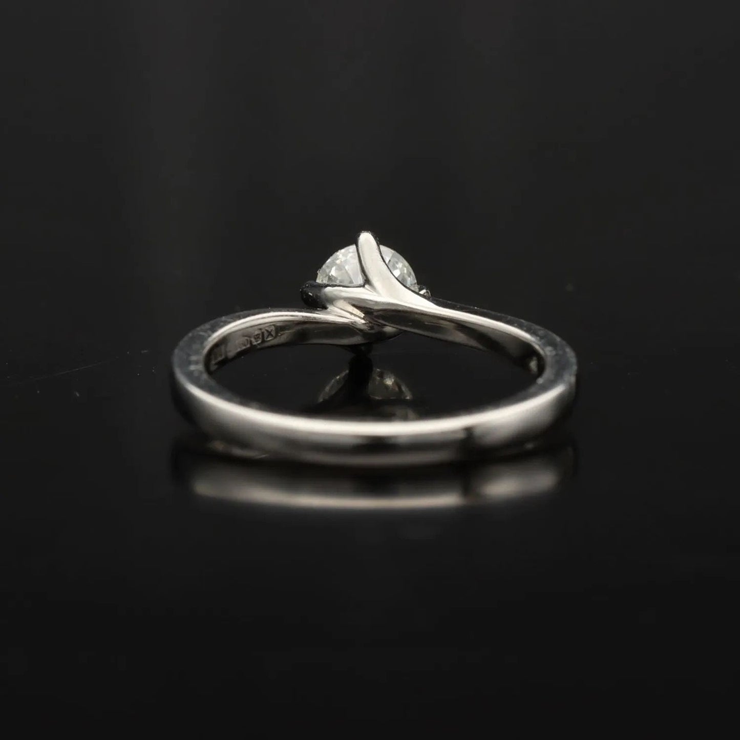 Vintage Platinum Diamond Solitaire Ring | .30ct G/VS | Elegant Twist Band | Vintage Ring | Size K 1/2