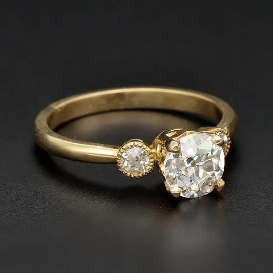 18ct Yellow Gold Old Cut Diamond Ring | Circa 1890 | 1.10ct | Size M